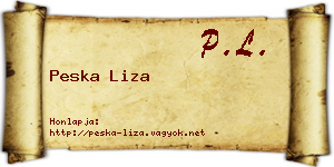 Peska Liza névjegykártya